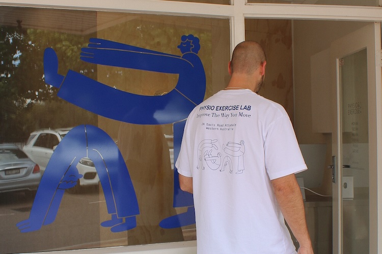 James walking into the clinic